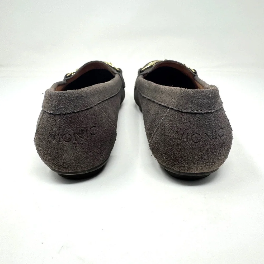 Vionic Bibiana Horsebit Loafers Grey Suede Orthotic Flat Shoes Women 8‎